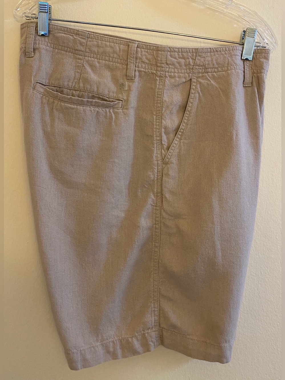 Mens Lucky Brand Linen Blend Khaki Shorts